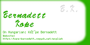 bernadett kope business card